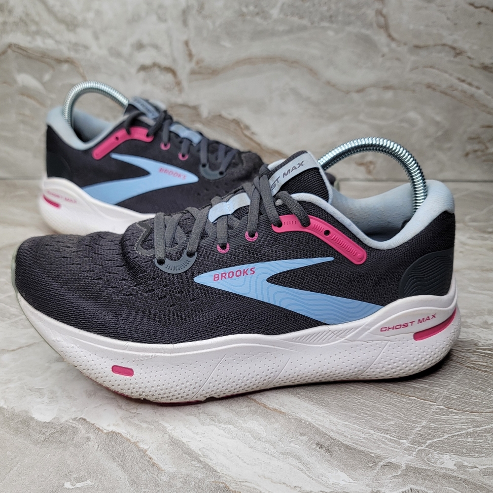 Brooks Ghost Max Womens Size 10 Black Gray Blue Running Shoes